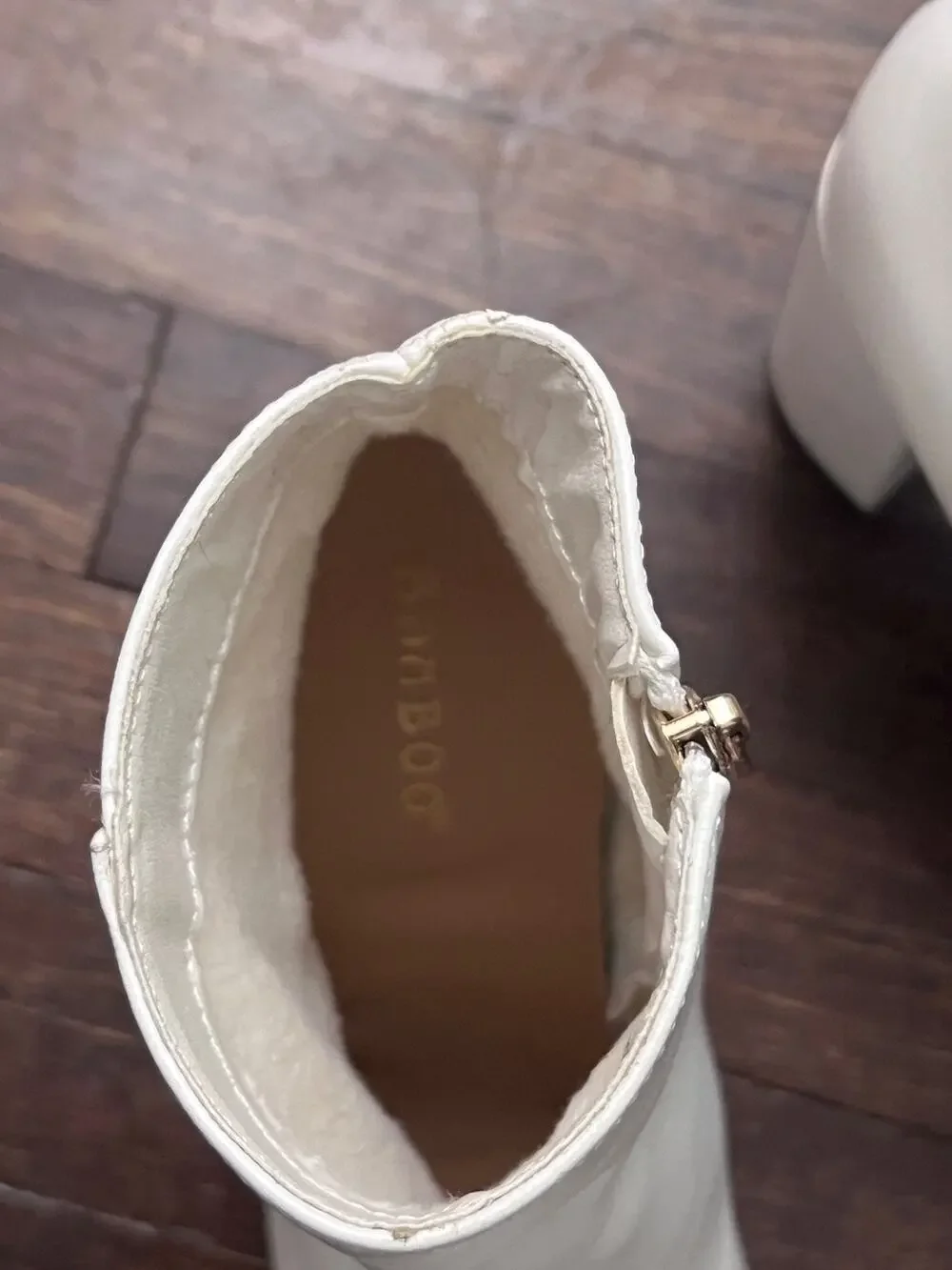 Bamboo Sorbet-06 Womens Size 6.5 White Platform Block Heel Ankle Boots Y2K - Picture 3 of 7